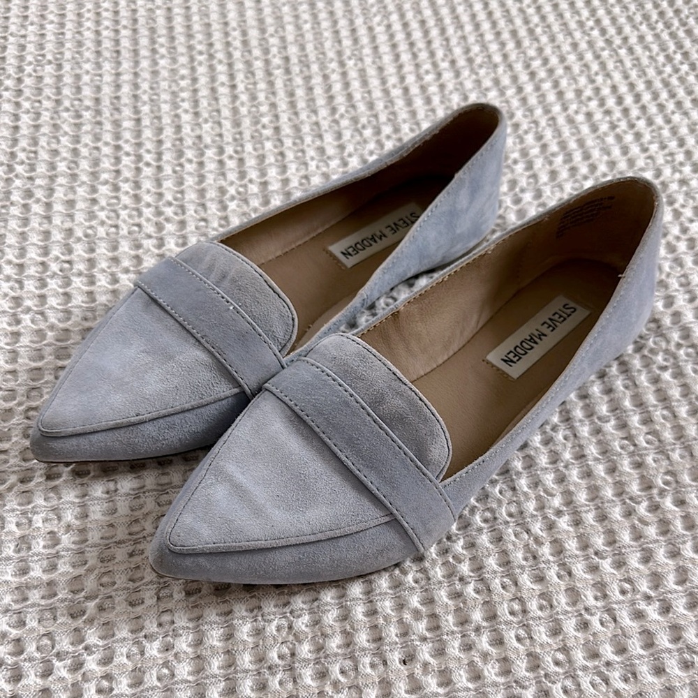 Steve Madden blue suede pointed flats